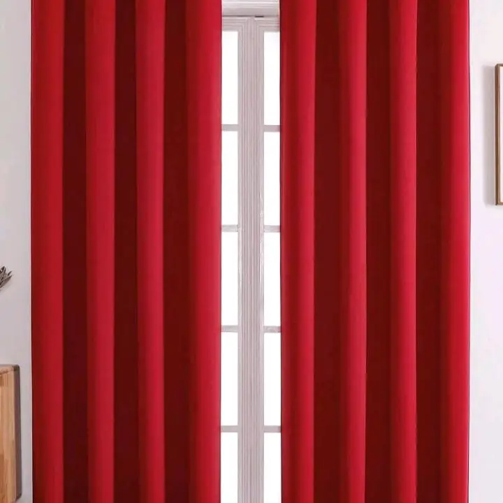Cortinas opacas tipo blackout de color rojo,'s photo #1