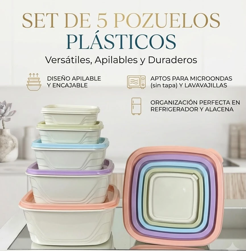 Pozuelos plástico (set de 5 piezas)'s foto | A la Orden |  BizneCubano